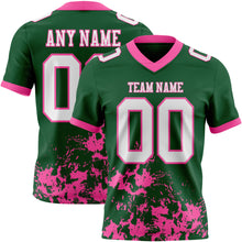 Загрузить изображение в средство просмотра галереи, Custom Green White-Pink 3D Pattern Splash Authentic Football Jersey
