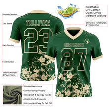 Load image into Gallery viewer, Custom Green Cream 3D Pattern Splash Authentic Football Jersey
