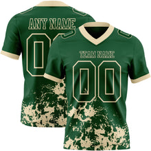 Load image into Gallery viewer, Custom Green Cream 3D Pattern Splash Authentic Football Jersey
