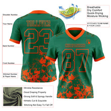 Charger l&#39;image dans la galerie, Custom Kelly Green Orange 3D Pattern Splash Authentic Football Jersey
