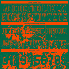 Charger l&#39;image dans la galerie, Custom Kelly Green Orange 3D Pattern Splash Authentic Football Jersey
