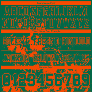 Custom Kelly Green Orange 3D Pattern Splash Authentic Football Jersey