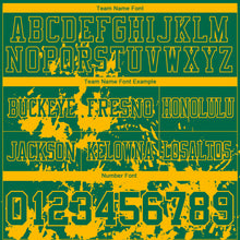 Загрузить изображение в средство просмотра галереи, Custom Kelly Green Gold 3D Pattern Splash Authentic Football Jersey
