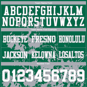 Custom Kelly Green White-Gray 3D Pattern Splash Authentic Football Jersey
