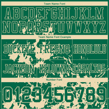 Load image into Gallery viewer, Custom Kelly Green Cream 3D Pattern Splash Authentic Football Jersey
