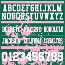 Load image into Gallery viewer, Custom Kelly Green White-Light Pink 3D Pattern Splash Authentic Football Jersey
