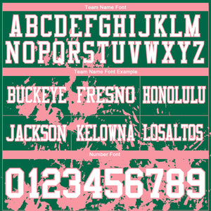 Custom Kelly Green White-Medium Pink 3D Pattern Splash Authentic Football Jersey