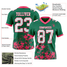 Загрузить изображение в средство просмотра галереи, Custom Kelly Green White-Neon Pink 3D Pattern Splash Authentic Football Jersey
