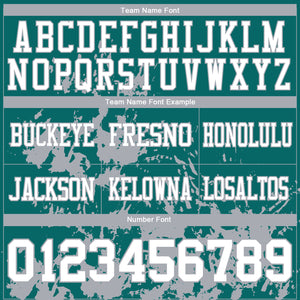 Custom Teal White-Gray 3D Pattern Splash Authentic Football Jersey