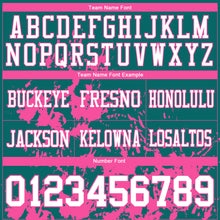 Load image into Gallery viewer, Custom Teal White-Pink 3D Pattern Splash Authentic Football Jersey

