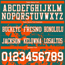 Load image into Gallery viewer, Custom Teal White-Orange 3D Pattern Splash Authentic Football Jersey
