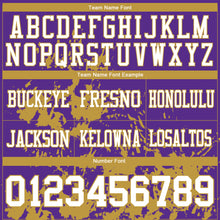 Загрузить изображение в средство просмотра галереи, Custom Purple White-Old Gold 3D Pattern Splash Authentic Football Jersey
