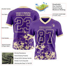 Загрузить изображение в средство просмотра галереи, Custom Purple White-Cream 3D Pattern Splash Authentic Football Jersey
