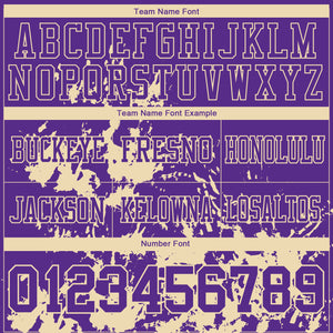 Custom Purple White-Cream 3D Pattern Splash Authentic Football Jersey
