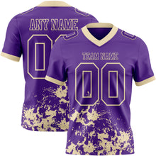 Загрузить изображение в средство просмотра галереи, Custom Purple White-Cream 3D Pattern Splash Authentic Football Jersey
