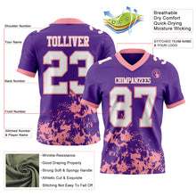 Загрузить изображение в средство просмотра галереи, Custom Purple White-Medium Pink 3D Pattern Splash Authentic Football Jersey
