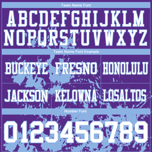Custom Purple White-Light Blue 3D Pattern Splash Authentic Football Jersey