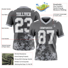 Charger l&#39;image dans la galerie, Custom Steel Gray White-Gray 3D Pattern Splash Authentic Football Jersey
