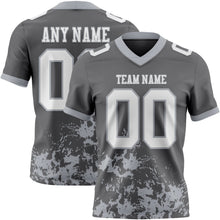 Charger l&#39;image dans la galerie, Custom Steel Gray White-Gray 3D Pattern Splash Authentic Football Jersey
