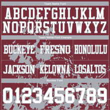 Загрузить изображение в средство просмотра галереи, Custom Burgundy White-Gray 3D Pattern Splash Authentic Football Jersey
