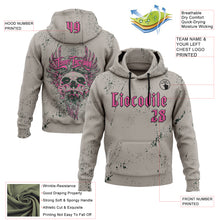 Load image into Gallery viewer, Custom Gray Pink-Black 3D Skull Gothic Destroyer Vintage Grunge Art Sports Pullover Sweatshirt Hoodie
