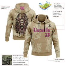Load image into Gallery viewer, Custom Old Gold Pink-Black 3D Skull Gothic Vintage Grunge Art Sports Pullover Sweatshirt Hoodie

