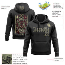 Load image into Gallery viewer, Custom Black Gold 3D Skull Poker Playing Card Sports Pullover Sweatshirt Hoodie
