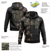 Load image into Gallery viewer, Custom Black Gold 3D Skull Poker Playing Card Split Sports Pullover Sweatshirt Hoodie
