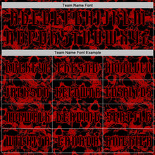 Load image into Gallery viewer, Custom Red Black 3D Skull Gothic Vintage Sports Pullover Sweatshirt Hoodie
