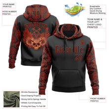 Load image into Gallery viewer, Custom Black Red 3D Skull Gothic Vintage Sports Pullover Sweatshirt Hoodie
