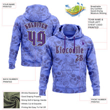Load image into Gallery viewer, Custom Purple White-Black 3D Skull Roses Gothic Vintage Sports Pullover Sweatshirt Hoodie
