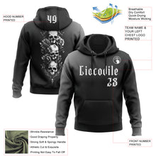 Load image into Gallery viewer, Custom Black White 3D Skull Roses Gothic Vintage Sports Pullover Sweatshirt Hoodie
