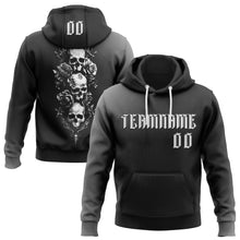 Load image into Gallery viewer, Custom Black White 3D Skull Roses Gothic Vintage Sports Pullover Sweatshirt Hoodie
