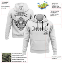 Load image into Gallery viewer, Custom White Black 3D Skull Gothic Postmortem Vintage Sports Pullover Sweatshirt Hoodie
