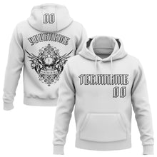 Load image into Gallery viewer, Custom White Black 3D Skull Gothic Postmortem Vintage Sports Pullover Sweatshirt Hoodie
