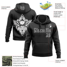 Load image into Gallery viewer, Custom Black White 3D Skull Gothic Postmortem Vintage Sports Pullover Sweatshirt Hoodie
