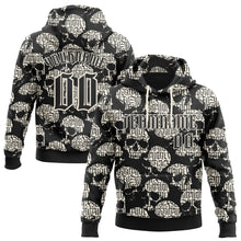 Load image into Gallery viewer, Custom Black Cream 3D Skull Gothic Vintage Grunge Art Sports Pullover Sweatshirt Hoodie
