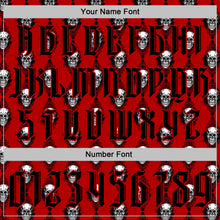 Load image into Gallery viewer, Custom Red Black 3D Skull Gothic Floral Pattern Diamond Grid Sports Pullover Sweatshirt Hoodie
