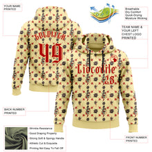 Load image into Gallery viewer, Custom Yellow Red 3D Skull Roses Gothic Sports Pullover Sweatshirt Hoodie
