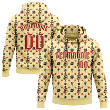 Load image into Gallery viewer, Custom Yellow Red 3D Skull Roses Gothic Sports Pullover Sweatshirt Hoodie
