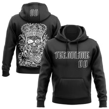 Load image into Gallery viewer, Custom Black White 3D Skull Gothic Emperor Vintage Grunge Art Sports Pullover Sweatshirt Hoodie
