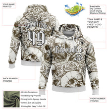 Load image into Gallery viewer, Custom White Black 3D Skull Roses Gothic Vintage Grunge Art Sports Pullover Sweatshirt Hoodie
