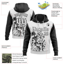 Load image into Gallery viewer, Custom White Black 3D Skull Gothic Floral Sports Pullover Sweatshirt Hoodie
