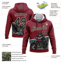 Load image into Gallery viewer, Custom Stitched Crimson Black-Cream 3D Pattern Design Motorcycle Motocross Racing Sports Pullover Sweatshirt Hoodie
