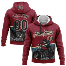 Load image into Gallery viewer, Custom Stitched Crimson Black-Cream 3D Pattern Design Motorcycle Motocross Racing Sports Pullover Sweatshirt Hoodie
