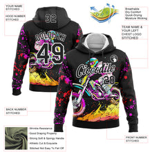 Load image into Gallery viewer, Custom Stitched Black White 3D Pattern Design Motorcycle Motocross Racing Sports Pullover Sweatshirt Hoodie

