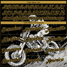 Load image into Gallery viewer, Custom Stitched Black Old Gold 3D Pattern Design Motorcycle Motocross Racing Sports Pullover Sweatshirt Hoodie
