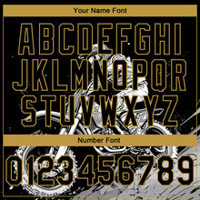 Load image into Gallery viewer, Custom Stitched Black Old Gold 3D Pattern Design Motorcycle Motocross Racing Sports Pullover Sweatshirt Hoodie
