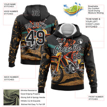 Load image into Gallery viewer, Custom Stitched Black White 3D Pattern Design Motorcycle Motocross Racing Sports Pullover Sweatshirt Hoodie
