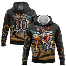 Load image into Gallery viewer, Custom Stitched Black White 3D Pattern Design Motorcycle Motocross Racing Sports Pullover Sweatshirt Hoodie
